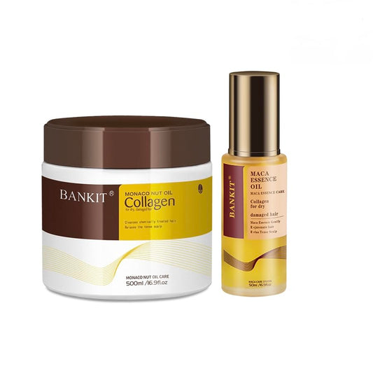 BANKIT Collagen Hair Repair Set – Deep Repair Hair Mask & Nourishing Hair Oil for Dry, Damaged Hair